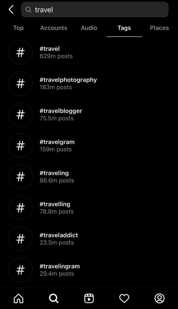 tourism hashtags for instagram