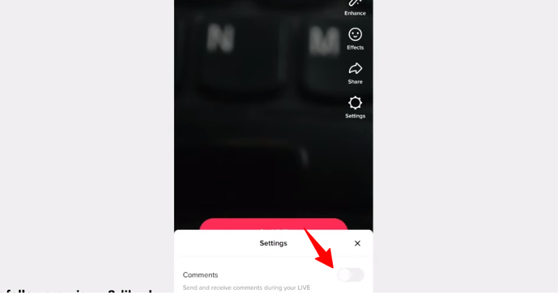 turn off the toggle next to comments